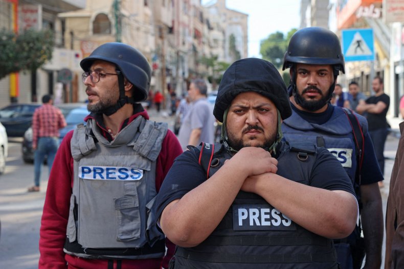 Members of the press in Gaza, source: Newsweek