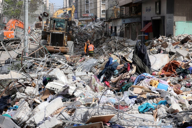 Destroyed building in Gaza City, source Getty Images